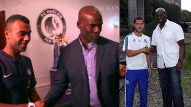 Irvine Smalls with Ashley Cole and Eden Hazard