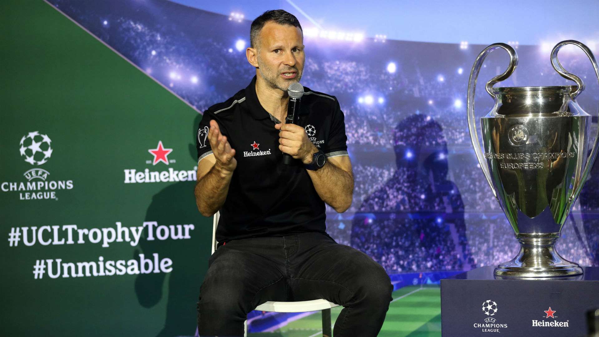 Ryan Giggs Heineken Champions League trophy tour
