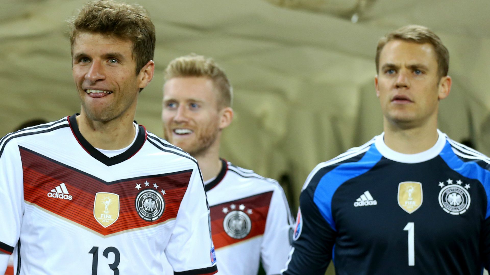 THOMAS MULLER ANDRE SCHURRLE MANUEL NEUER GERMANY 08102015