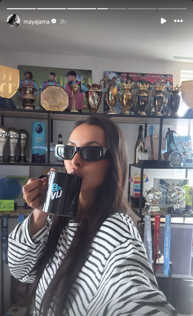 Maya Jama Ruben Dias trophy collection