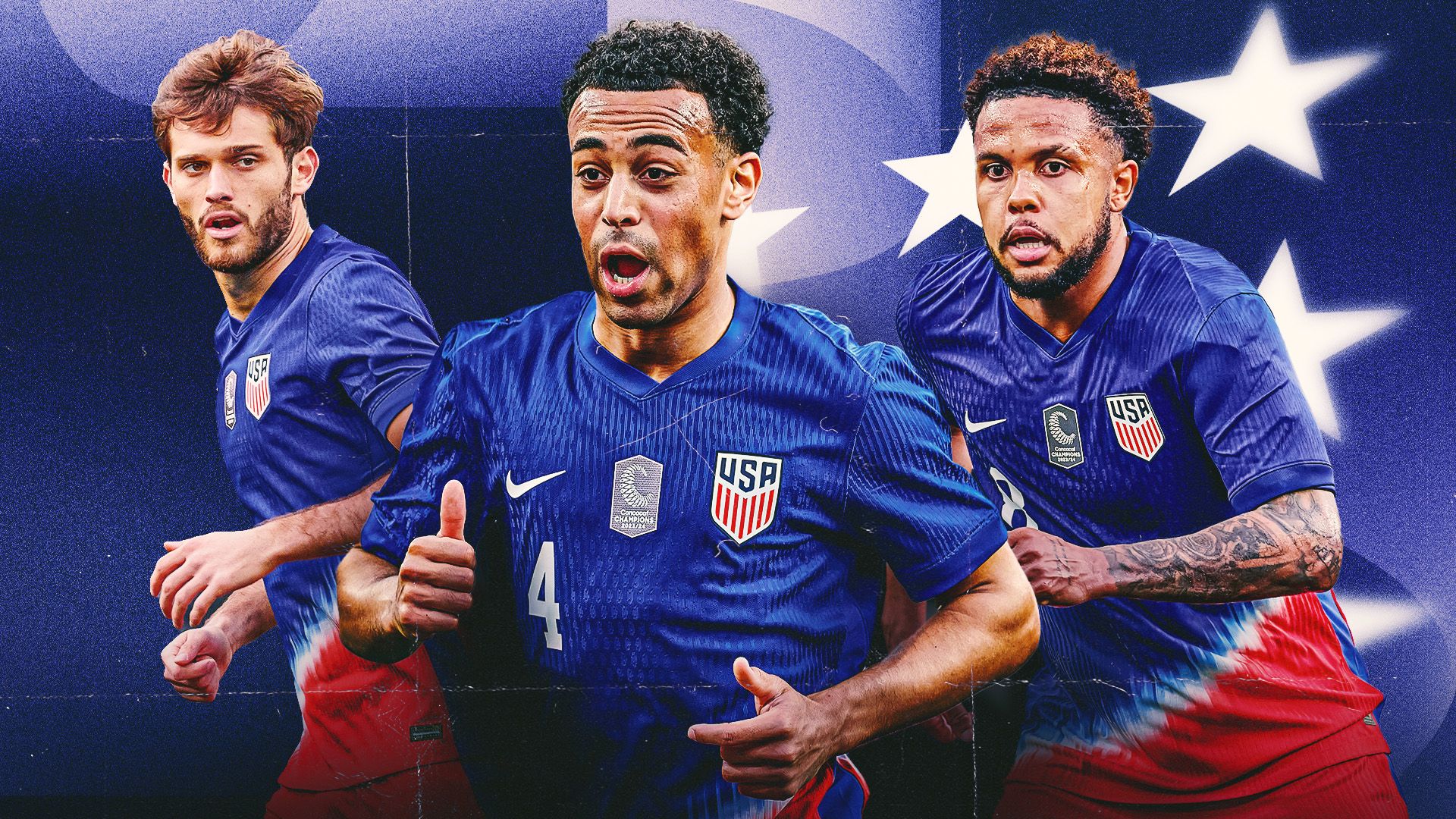 Tyler Adams, Weston McKennie, Tanner Tessmann USMNT