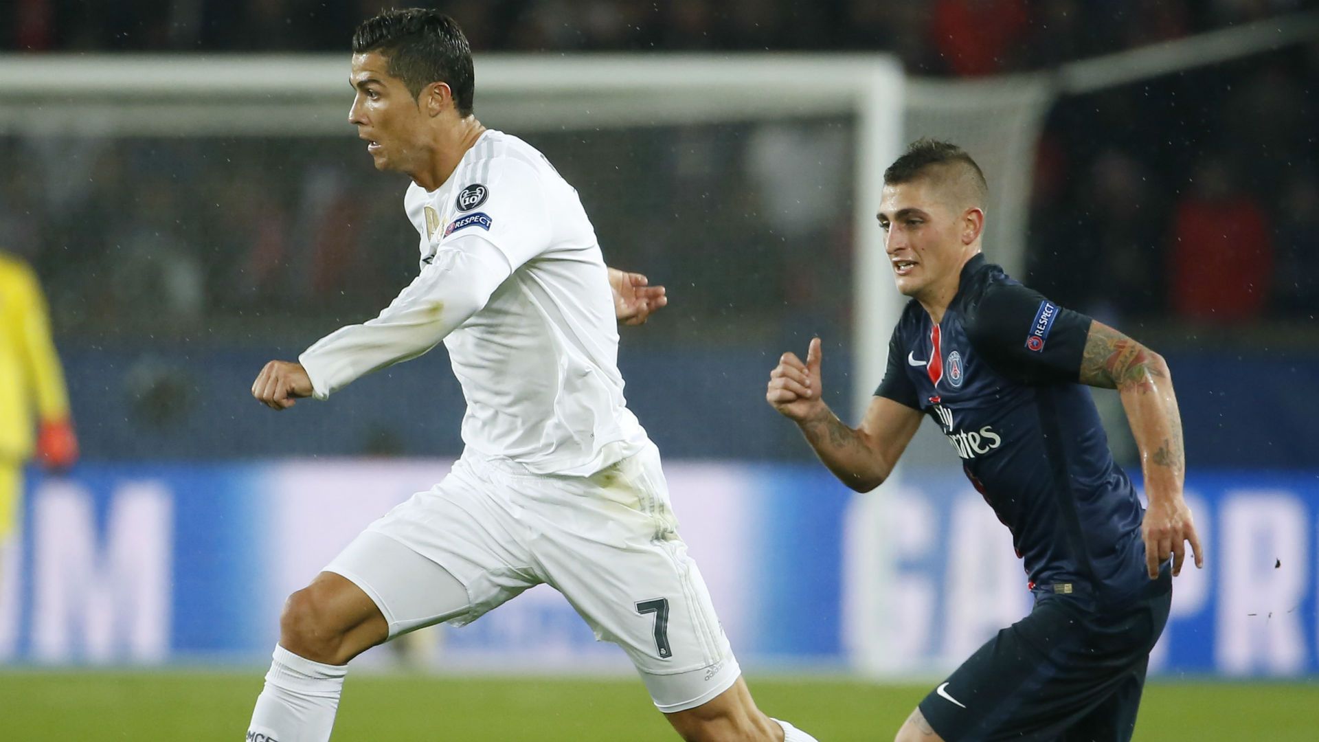 Cristiano Ronaldo Marco Verratti Paris SG Real Madrid UEFA Champions League 21102015