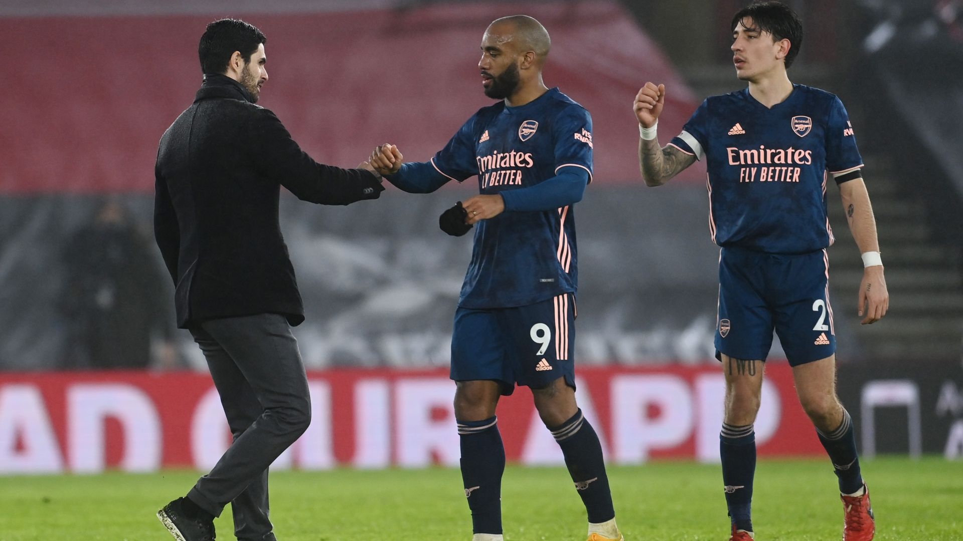 Mikel Arteta Alexandre Lacazette Hector Bellerin Arsenal 2020-21