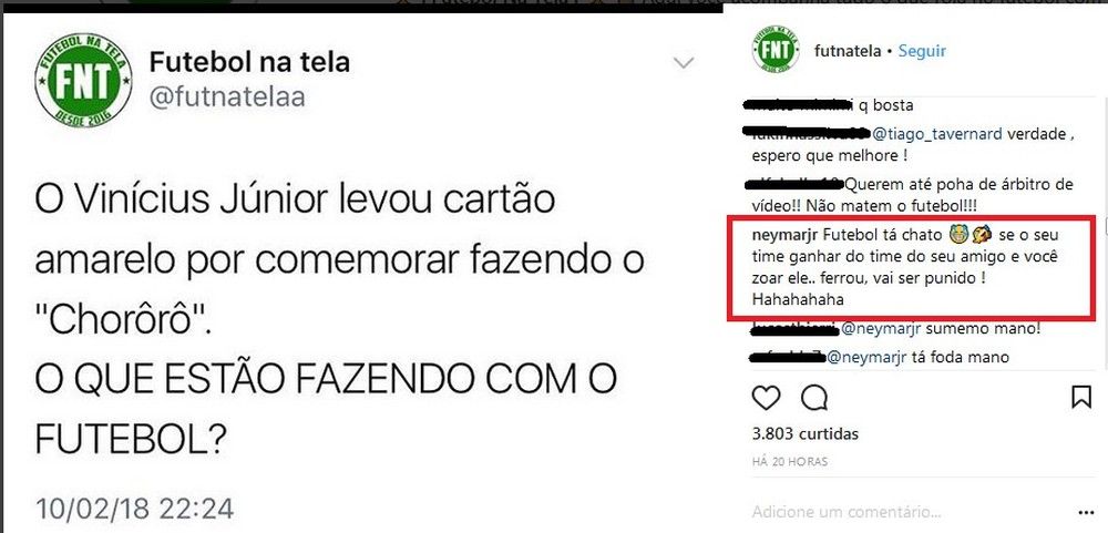 Neymar comentário