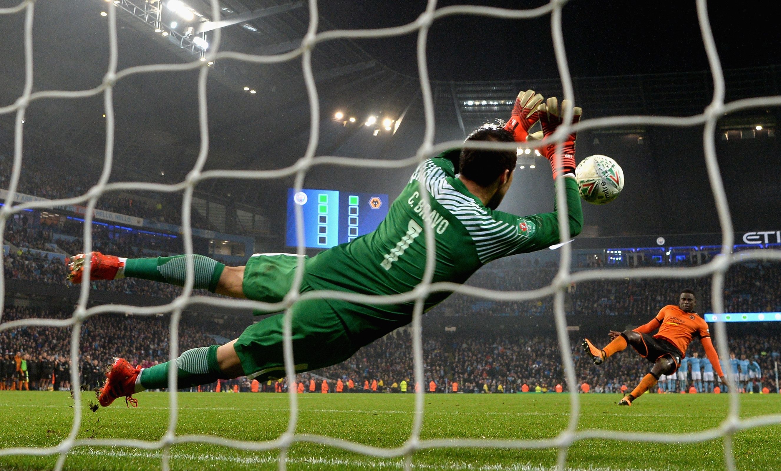 EMBED ONLY Claudio Bravo Manchester City Wolverhampton Wanderers Carabao Cup