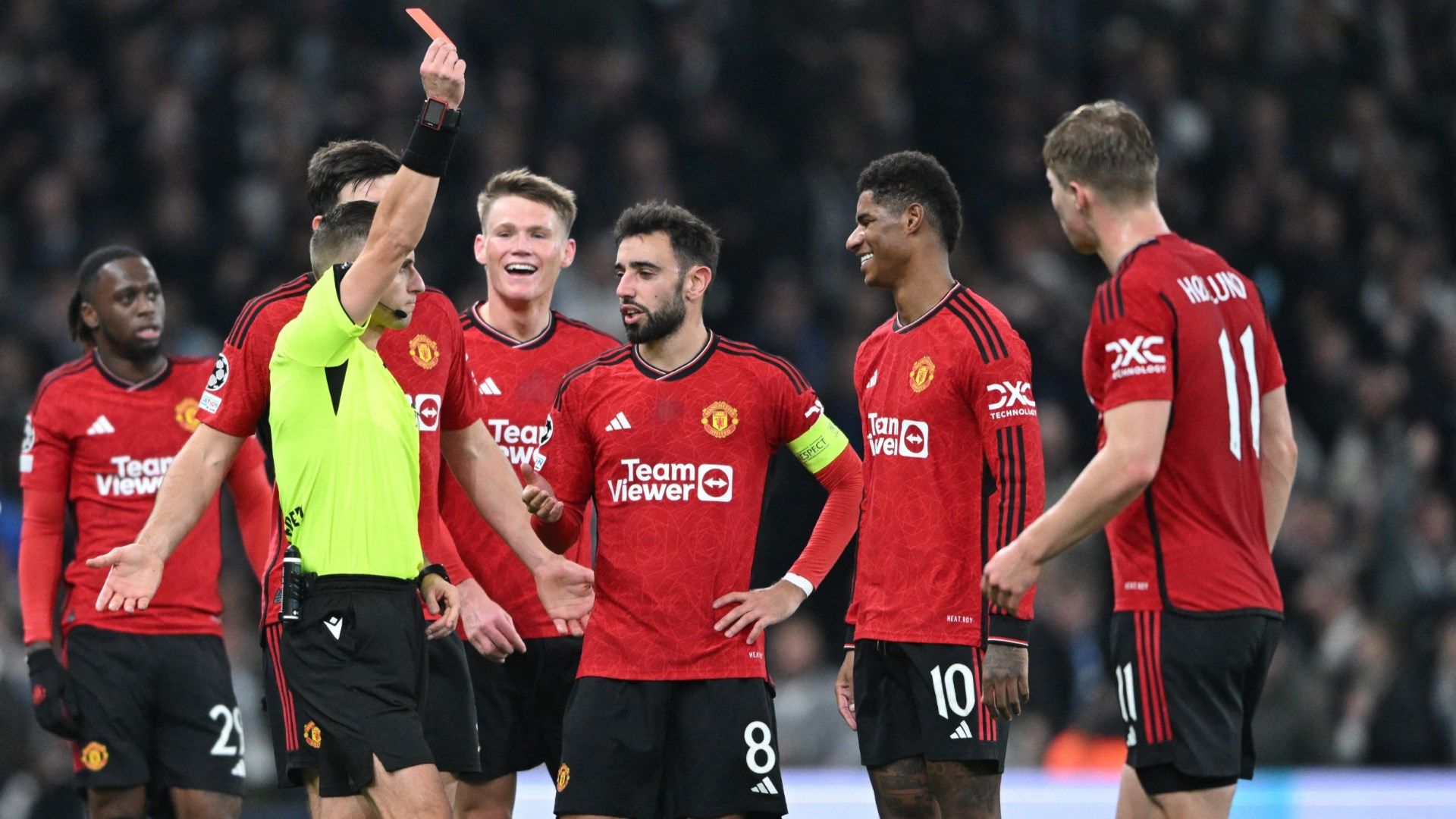 Marcus Rashford sent off Manchester United 2023-24
