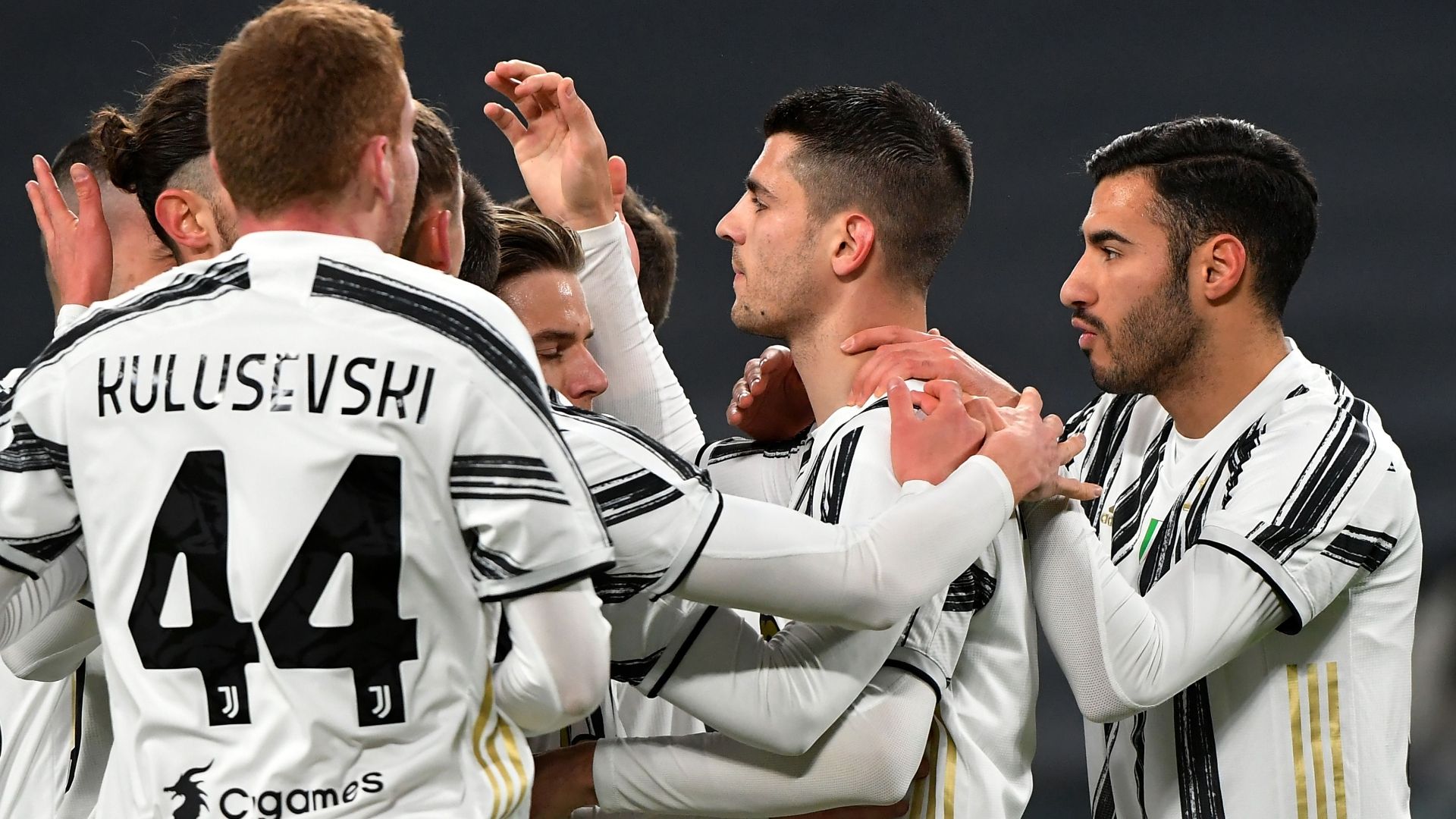 Morata Juventus celebrating SPAL Coppa Italia