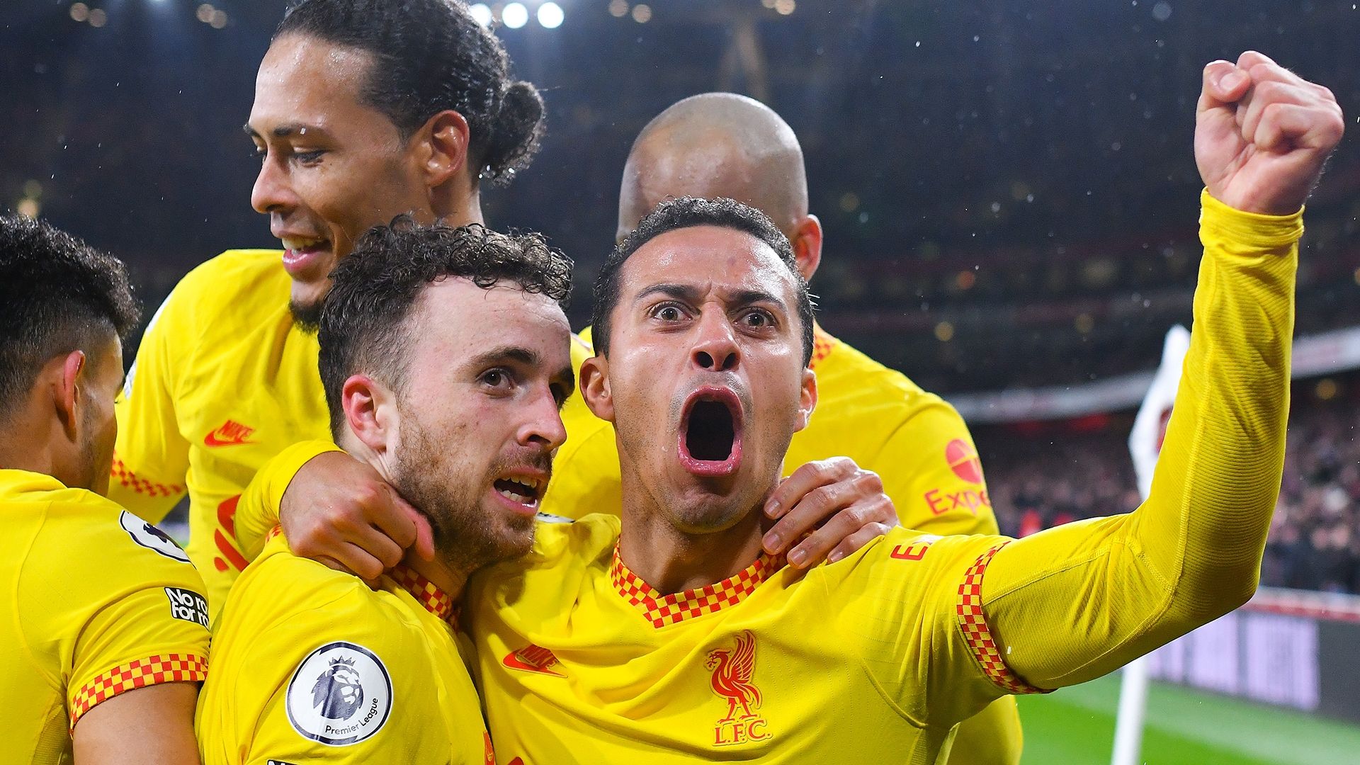 Thiago Alcantara Diogo Jota Liverpool Arsenal Premier League 2021-22