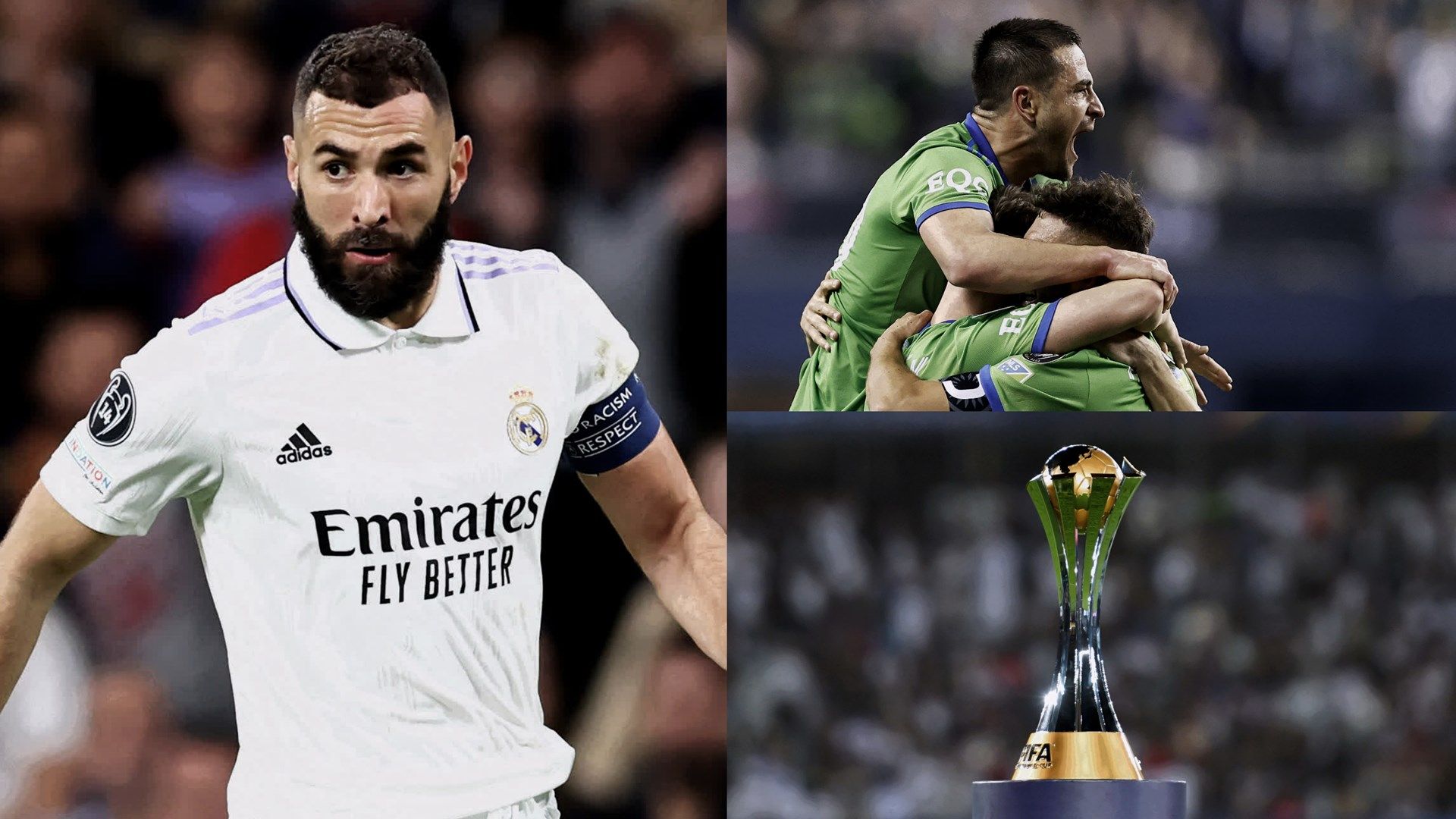 Karim Benzema Real Madrid Seattle Sounders Club World Cup trophy