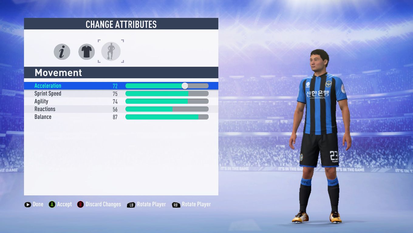 FIFA 19 Nguyen Cong Phuong Movement stats