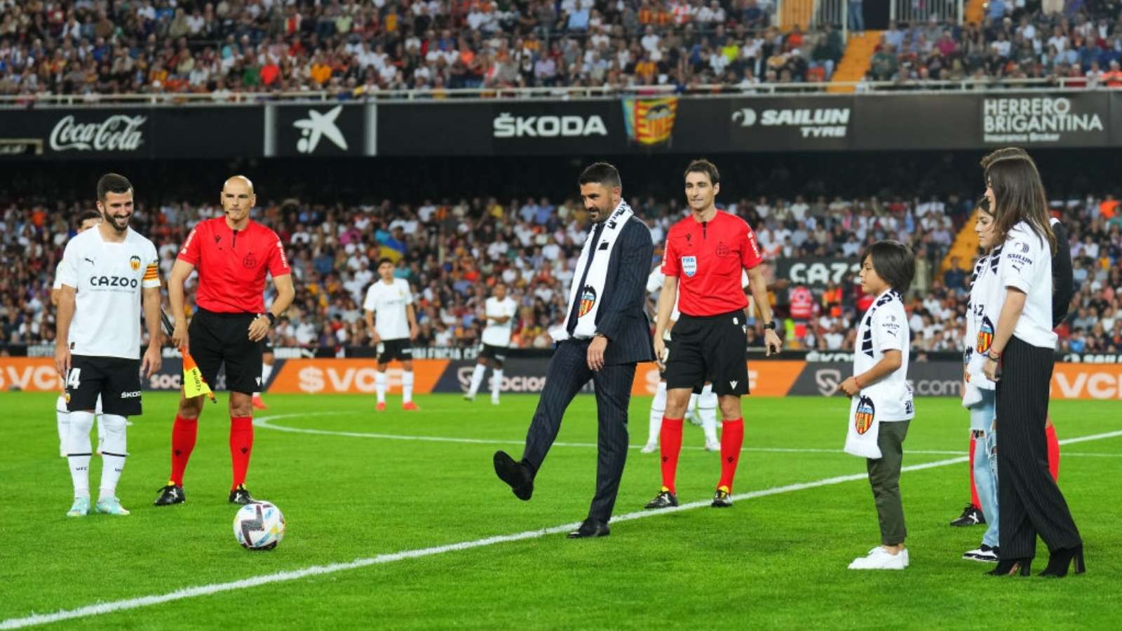 Homenaje a David Villa en Mestalla