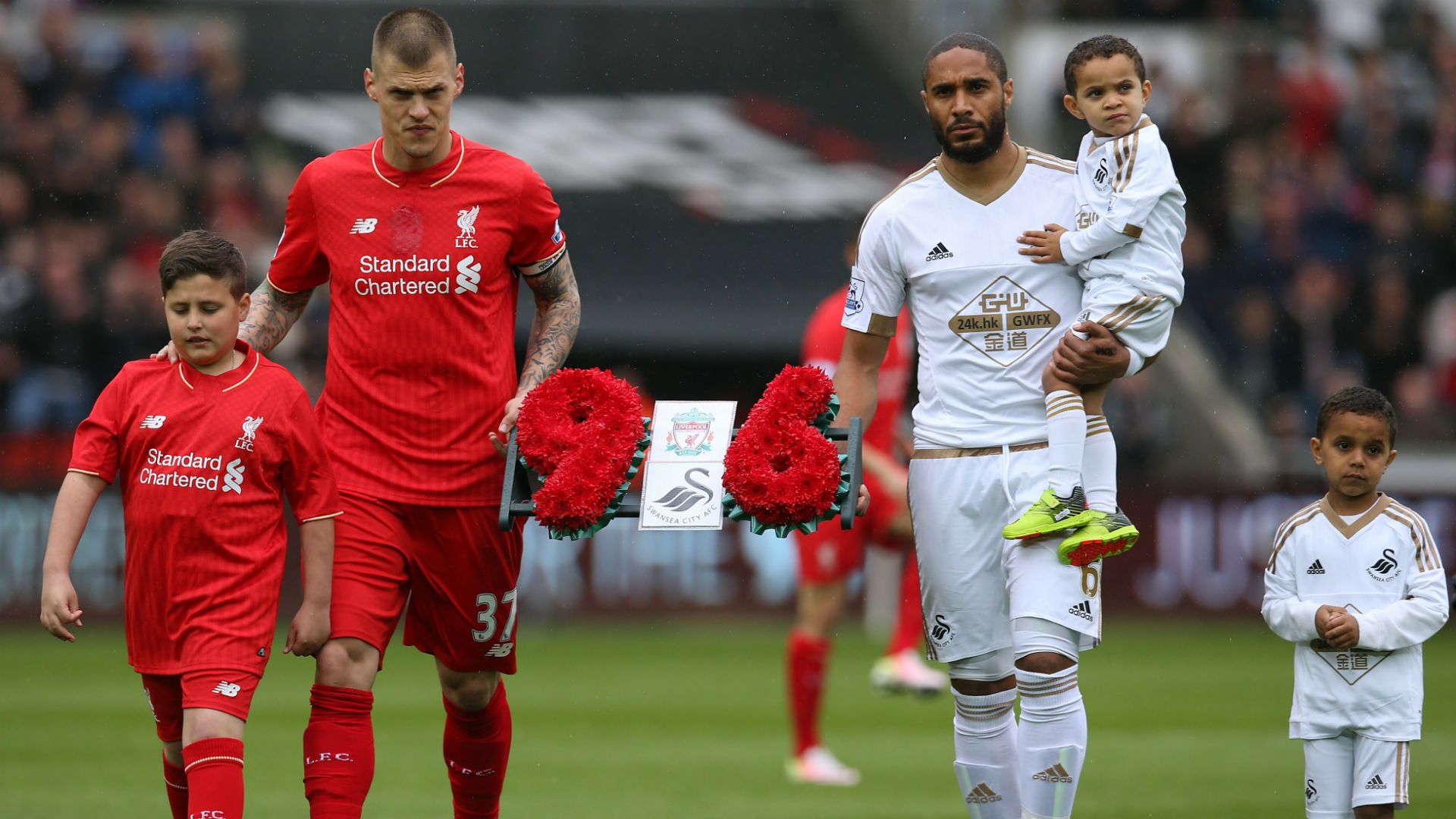 Martin Skrtel & Ashley Williams Premier League Swansea v Liverpool 010516