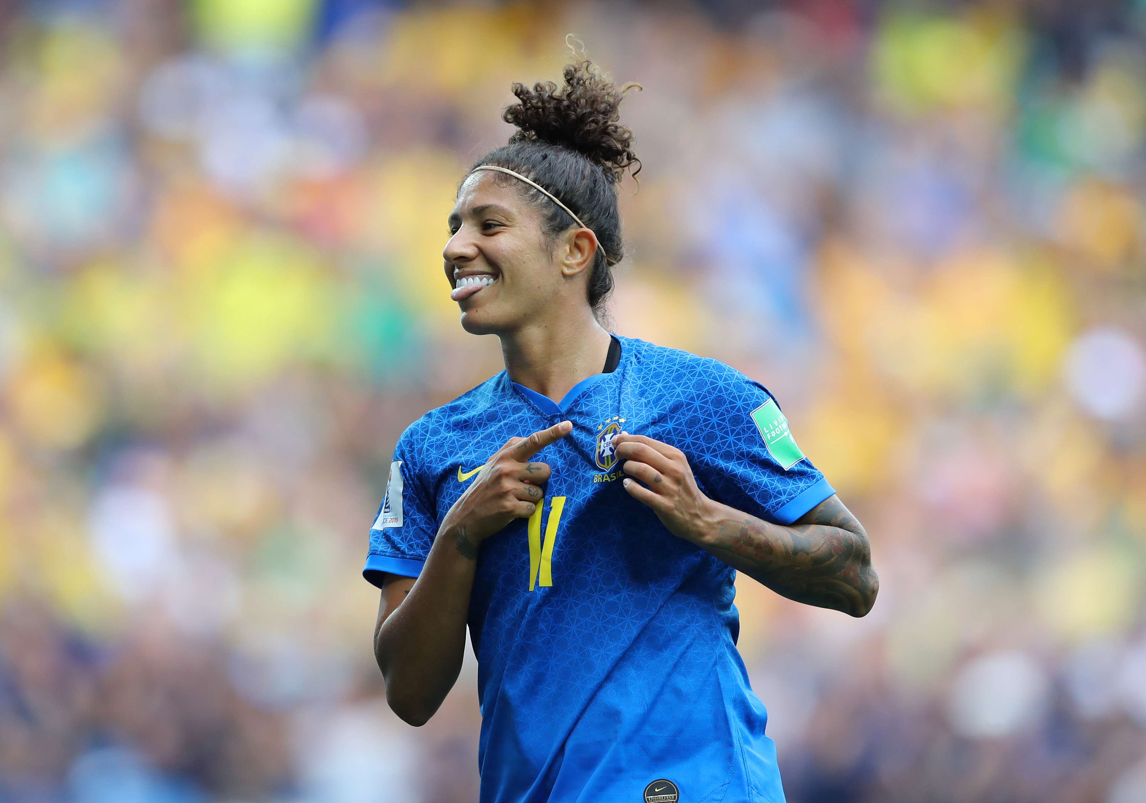 Cristiane comemora o segundo gol do Brasil diante da Austrália