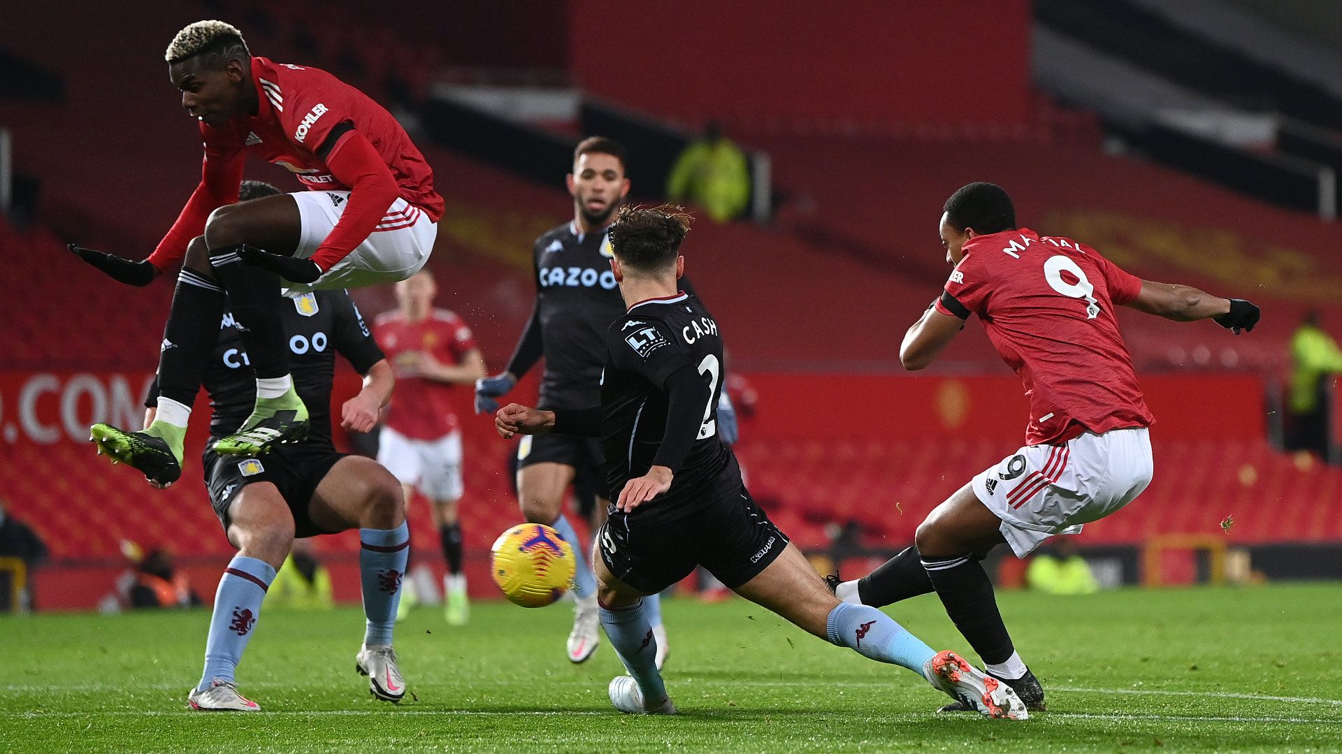 Anthony Martial Man Utd vs Aston Villa Premier League 2020-21