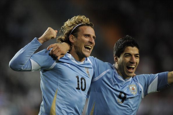 Diego Forlán y Luis Suárez, Uruguay