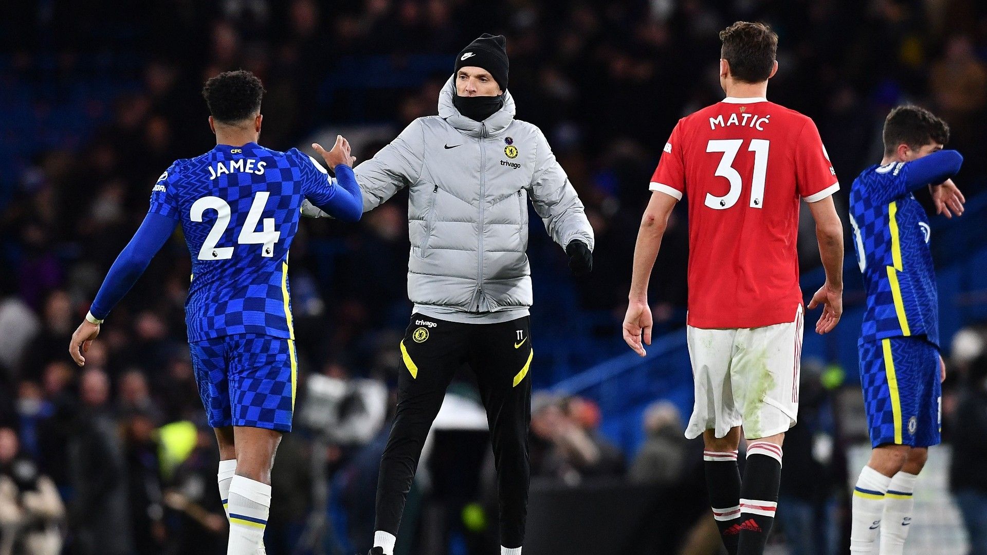 Thomas Tuchel Reece James Chelsea vs Man Utd Premier League 2021-22