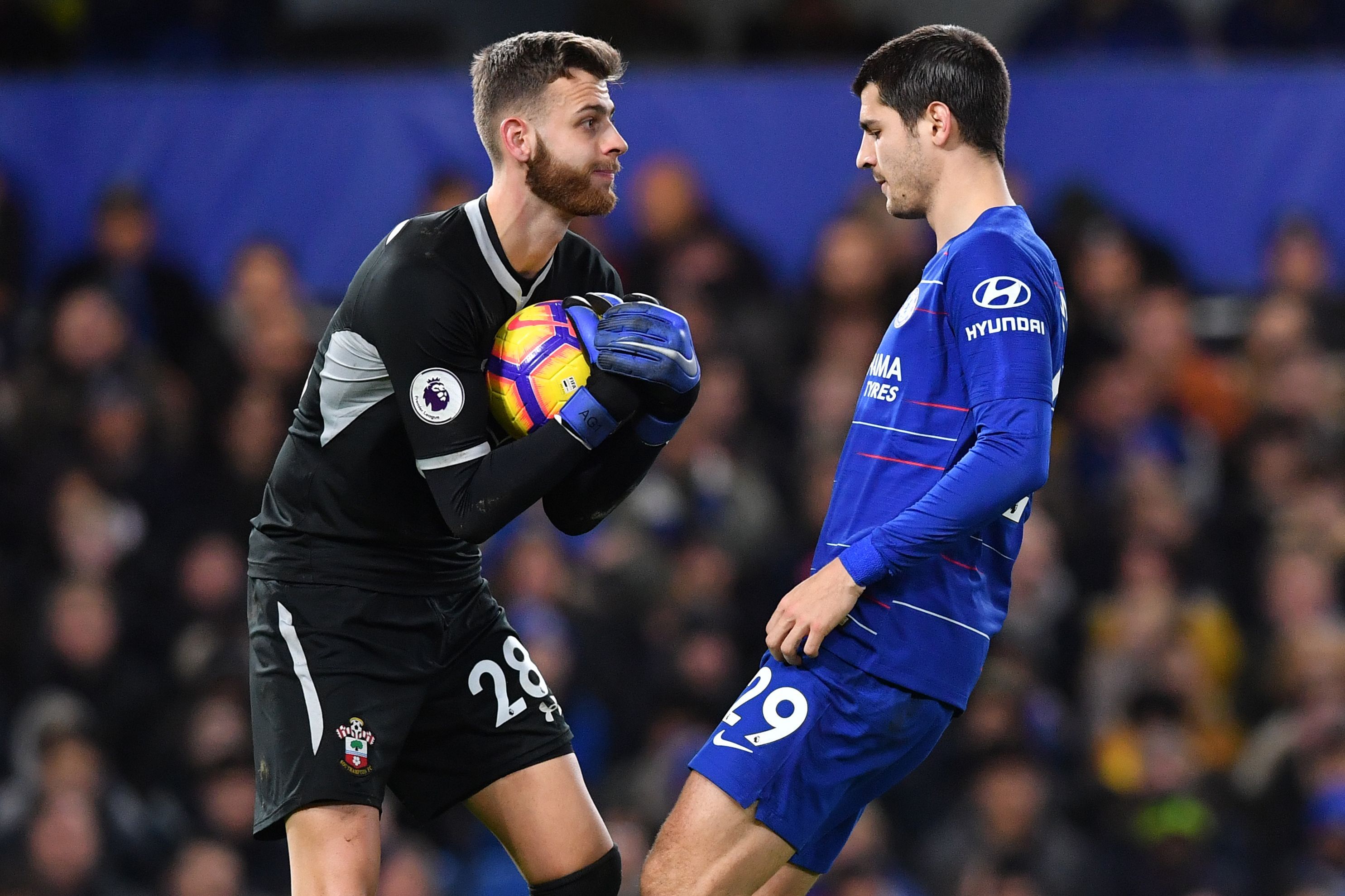 Angus Gunn & Álvaro Morata - Chelsea v Southampton