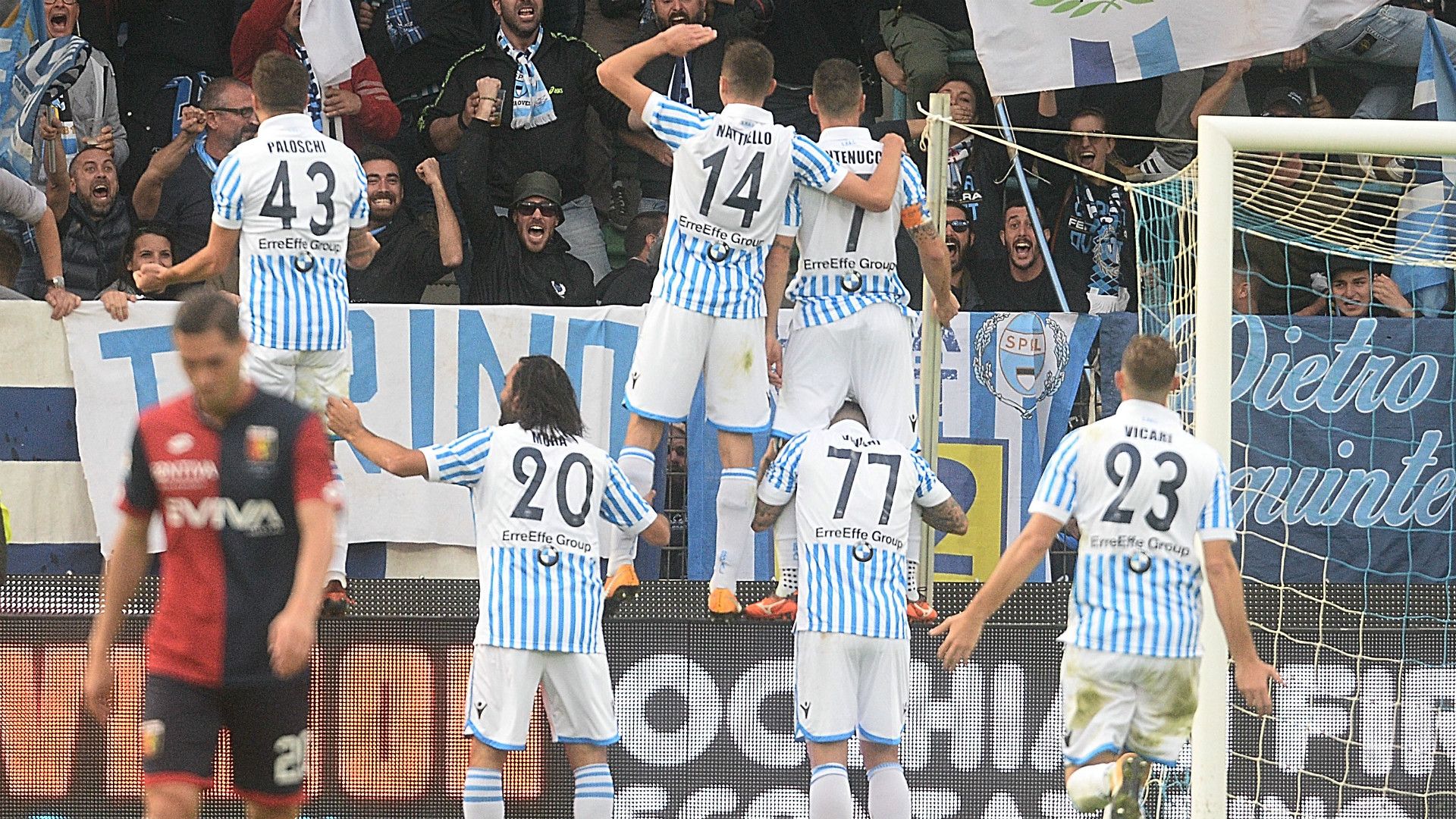 SPAL celebrating Genoa Serie A