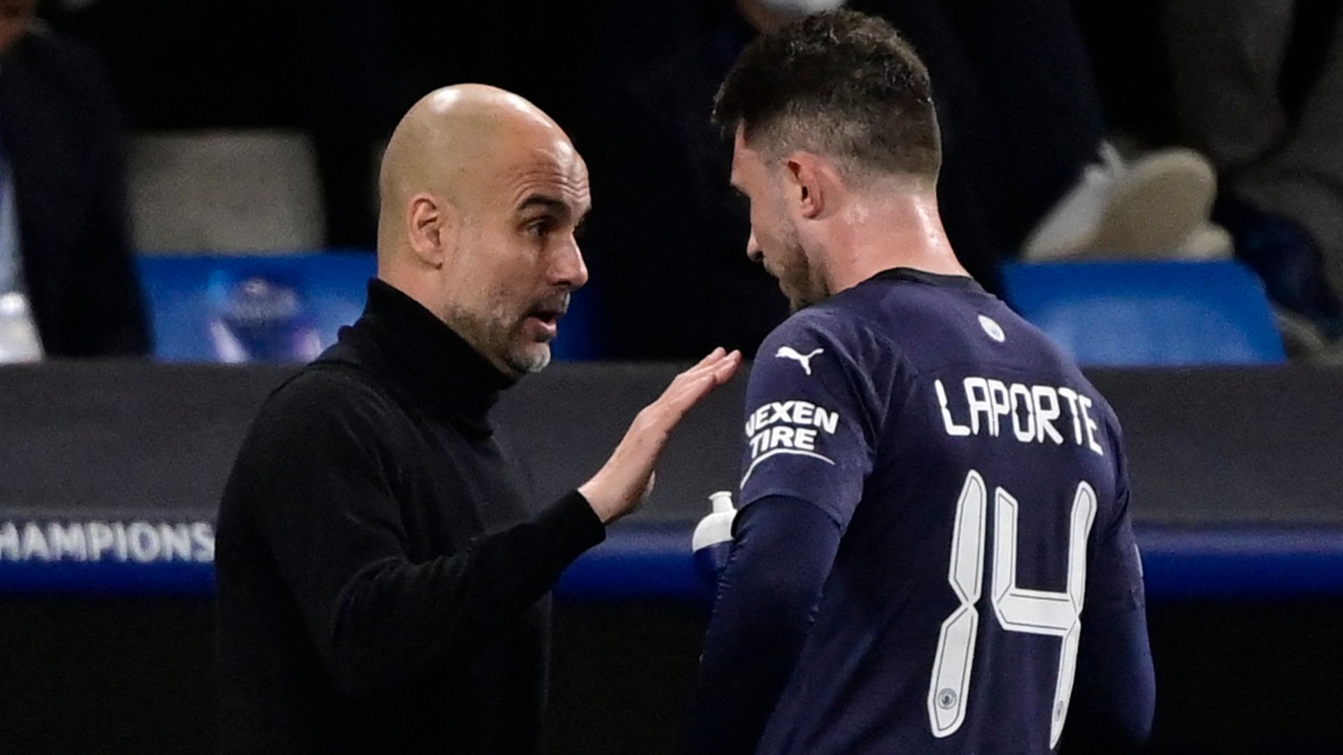 PEP GUARDIOLA AYMERIC LAPORTE MANCHESTER CITY CHAMPIONS LEAGUE 04052022
