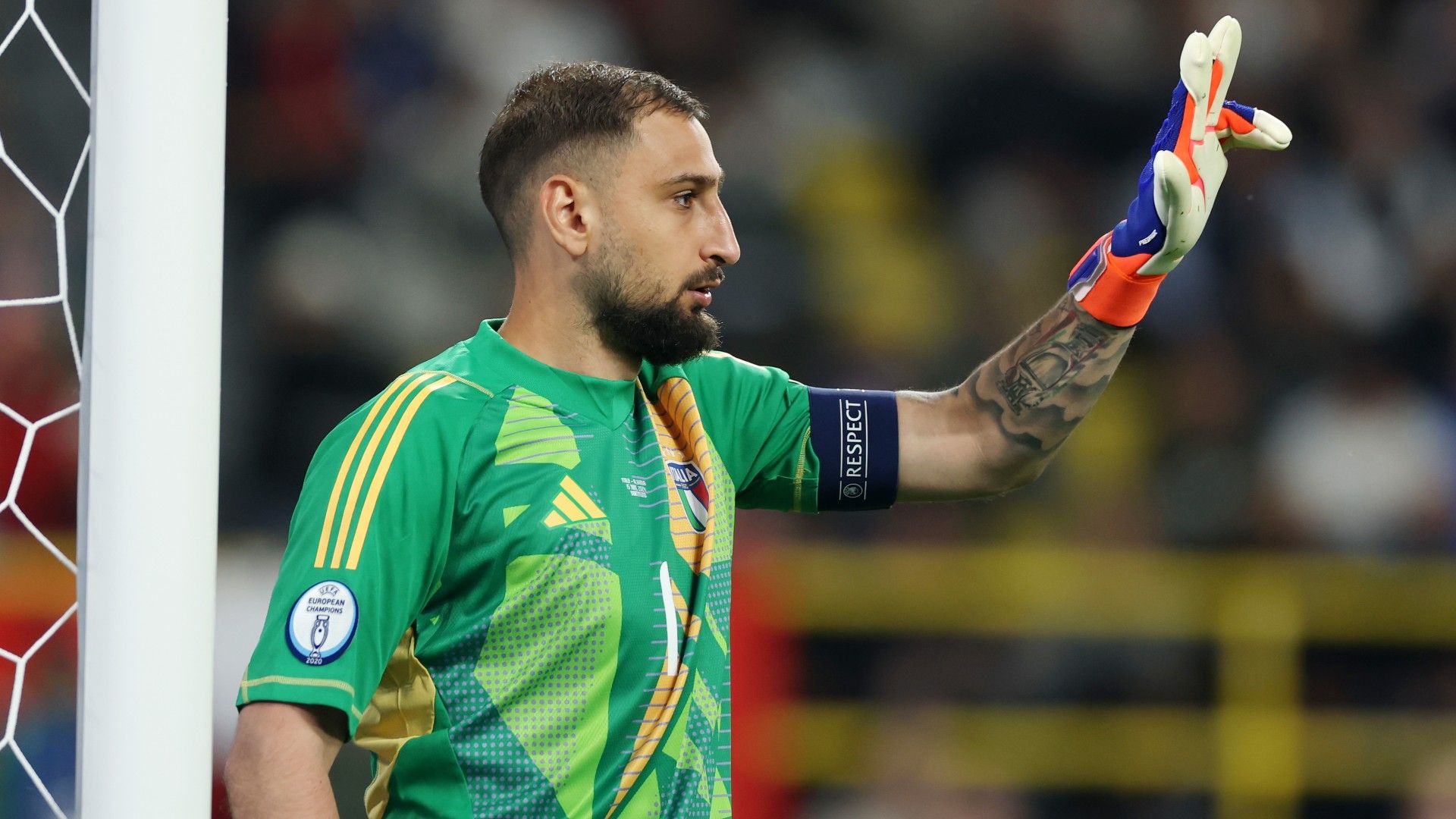 Gianluigi Donnarumma of Italy gestures
