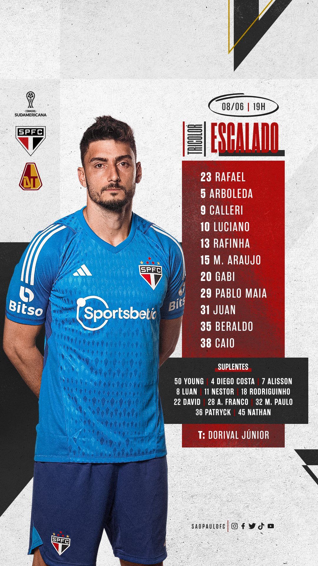 Nómina Sao Paulo Fecha 5 Copa Sudamericana 2023