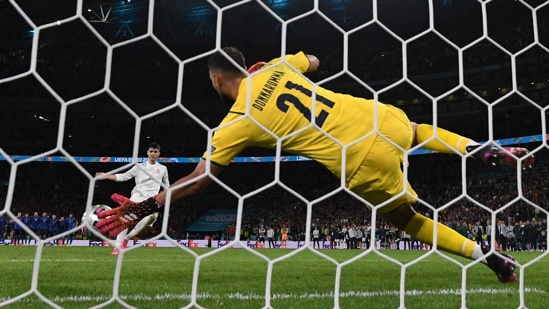 Gianluigi Donnarumma Alvaro Morata Italy Spain Euro 2020