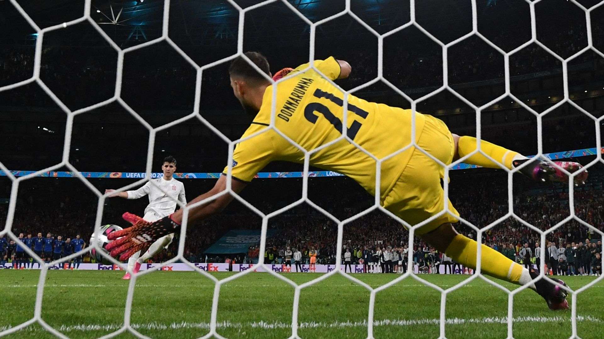 Gianluigi Donnarumma Alvaro Morata Italy Spain Euro 2020