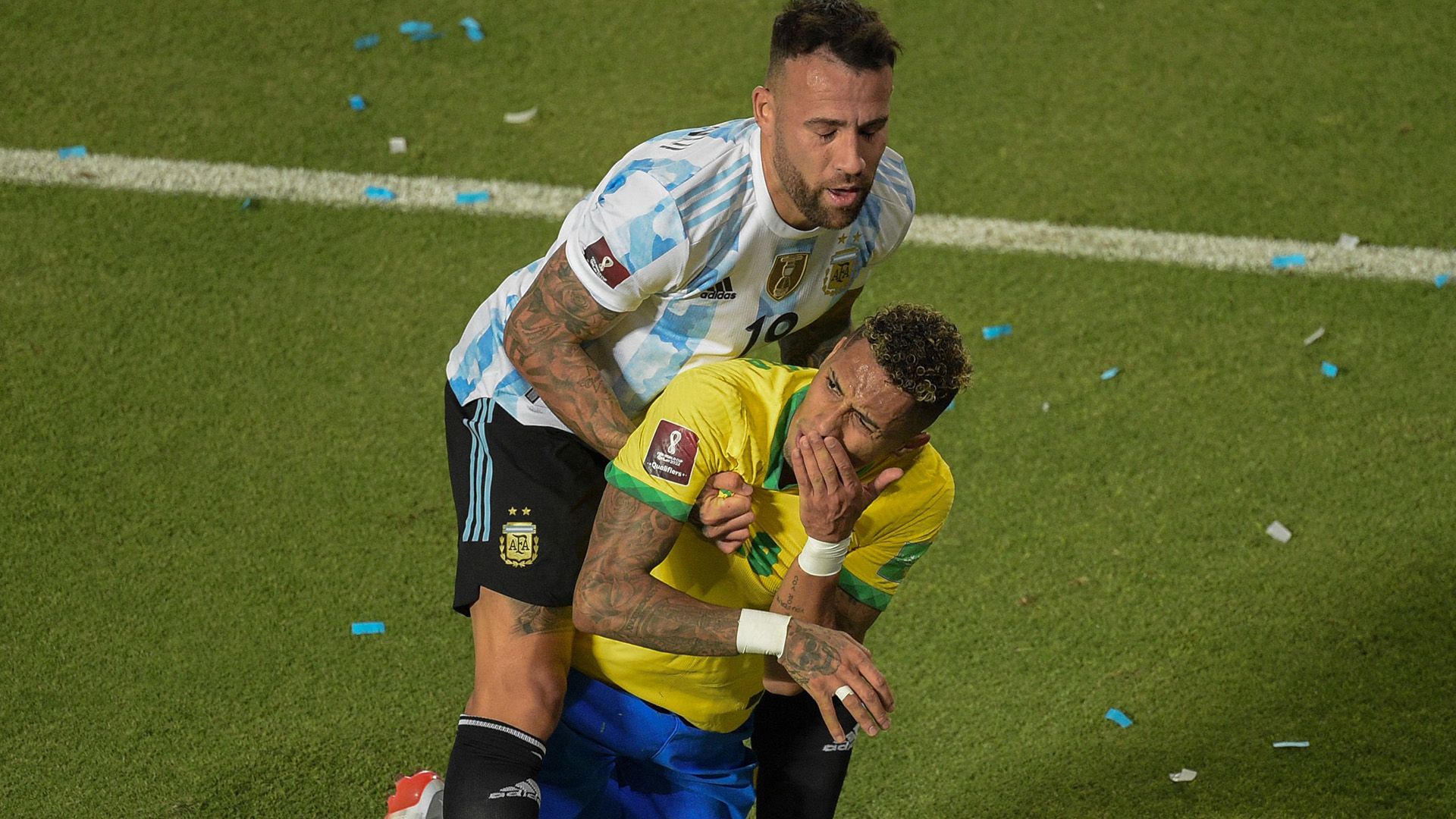 Otamendi, Raphinha, Argentina x Brasil, Eliminatórias, 16112021