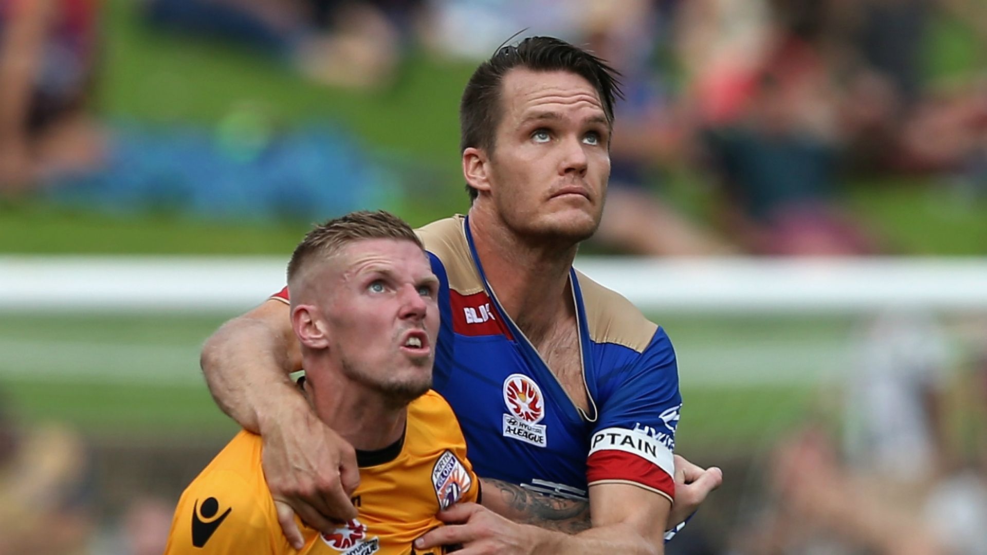 Andy Keogh Nigel Boogaard Newcastle Jets v Perth Glory A-League 15012017