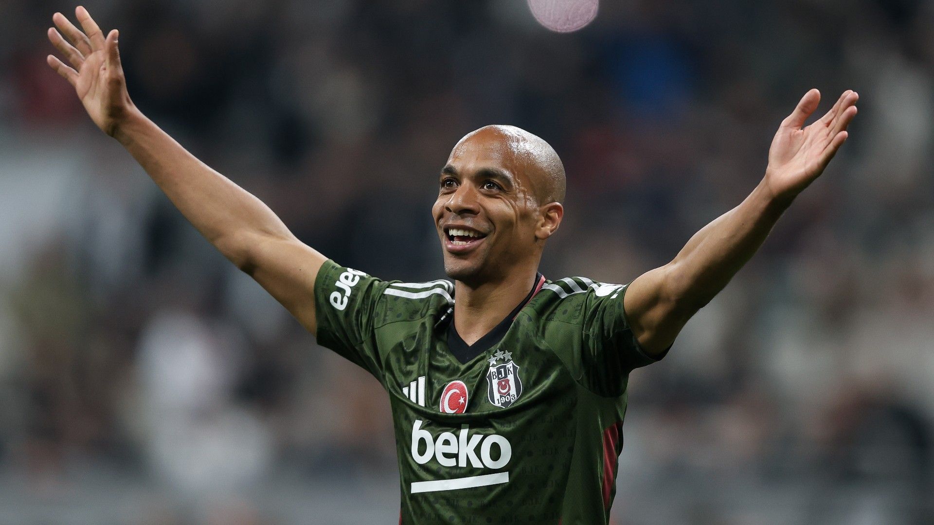 Joao Mario of Besiktas celebrates after scoring