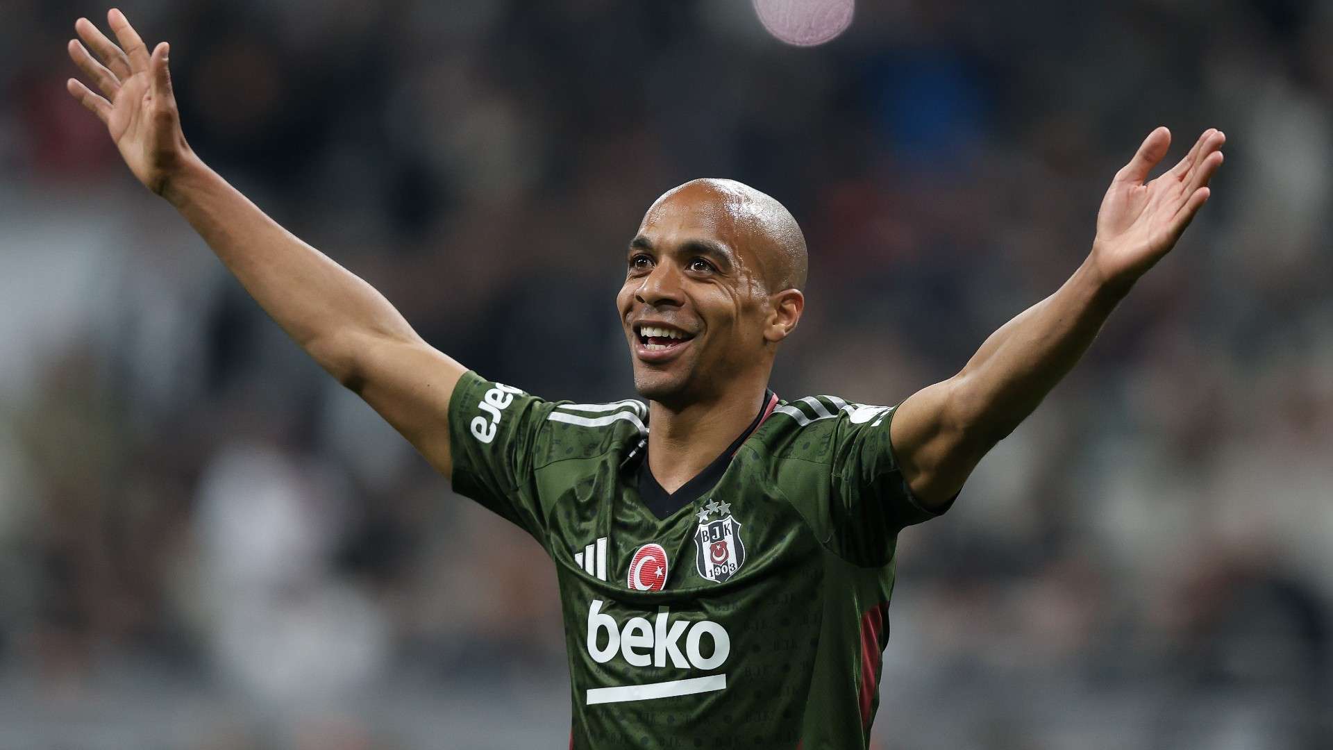 Joao Mario of Besiktas celebrates after scoring