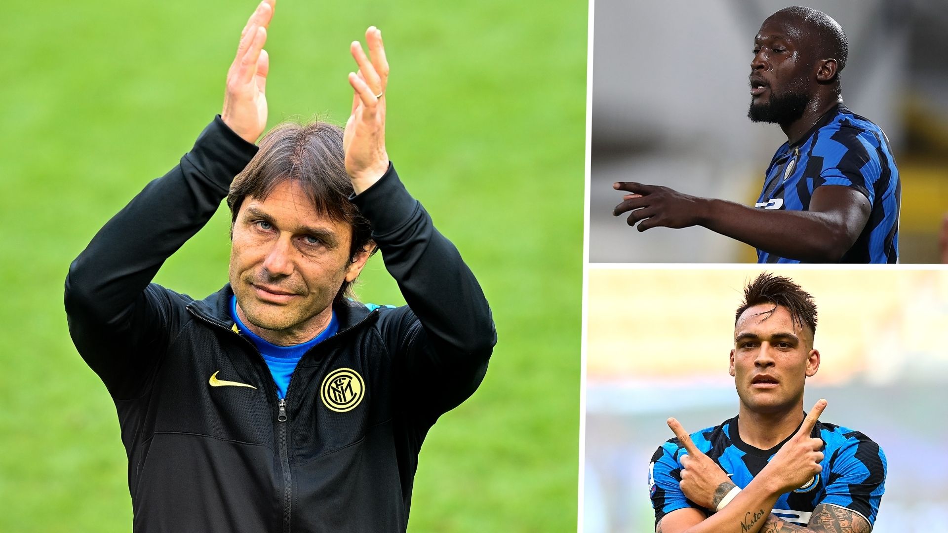 Antonio Conte Romelu Lukaku Lautaro Martinez Inter GFX