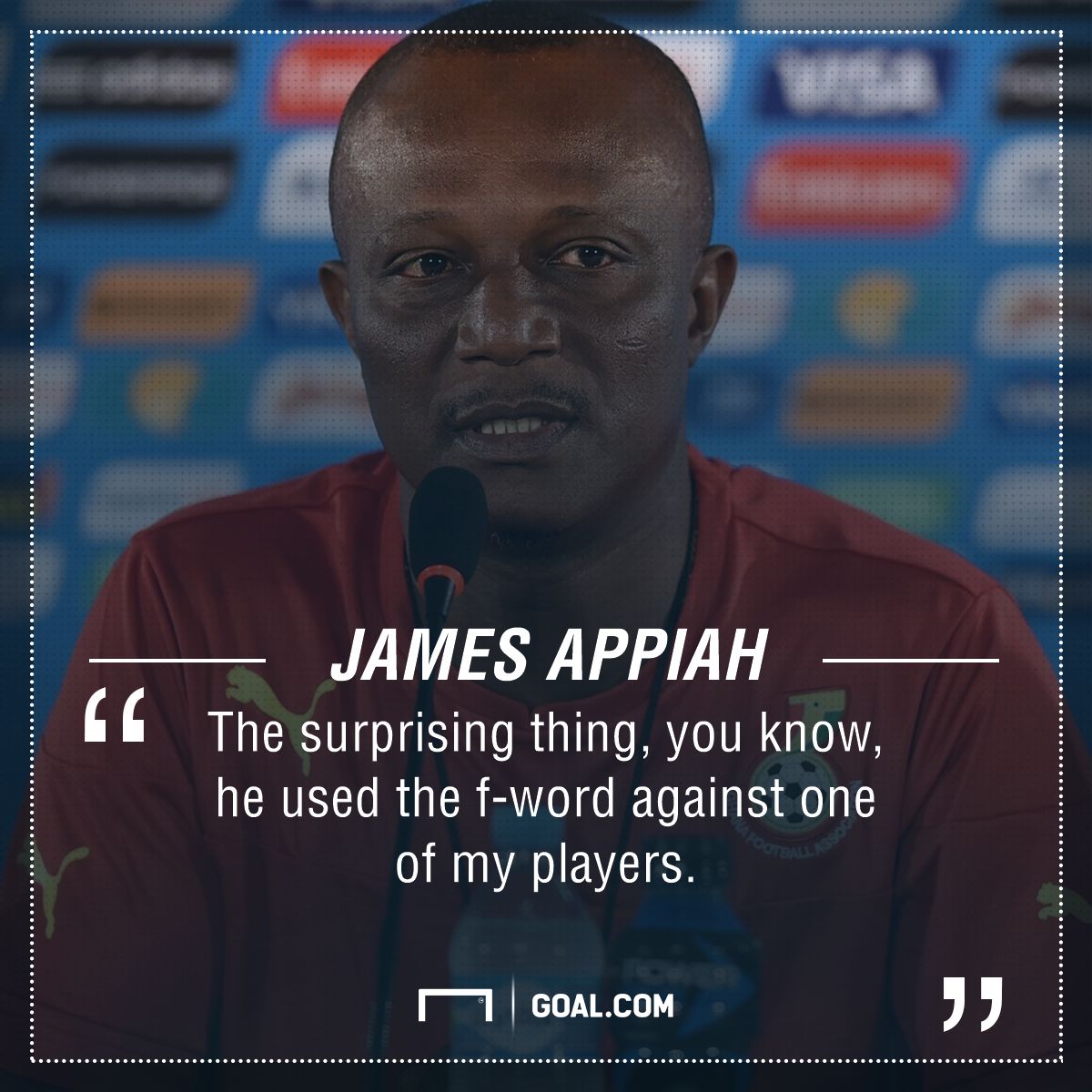 James Appiah playing surface