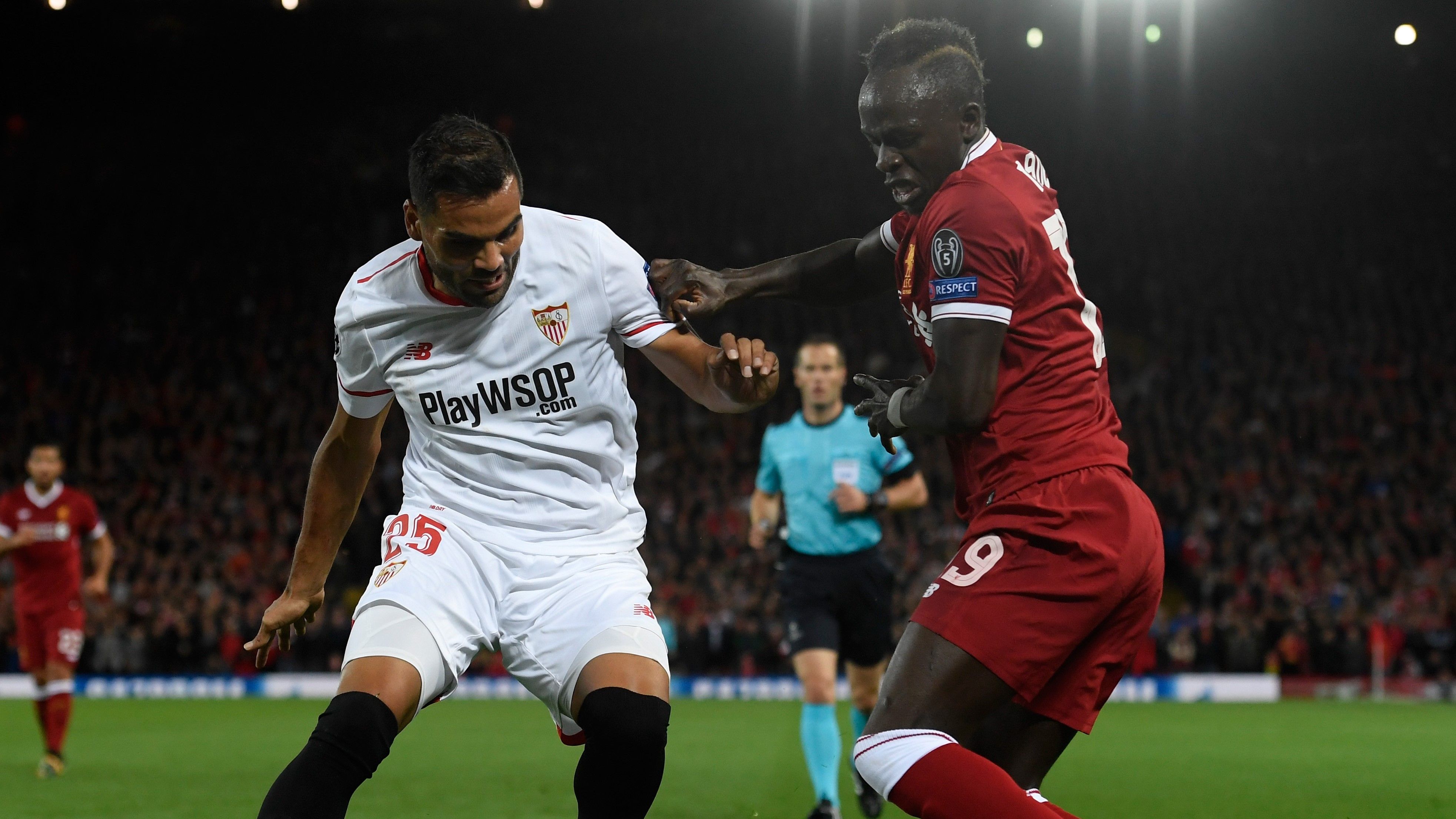 Gabriel Mercado Sadio Mane Liverpool Sevilla Champions League 13092017
