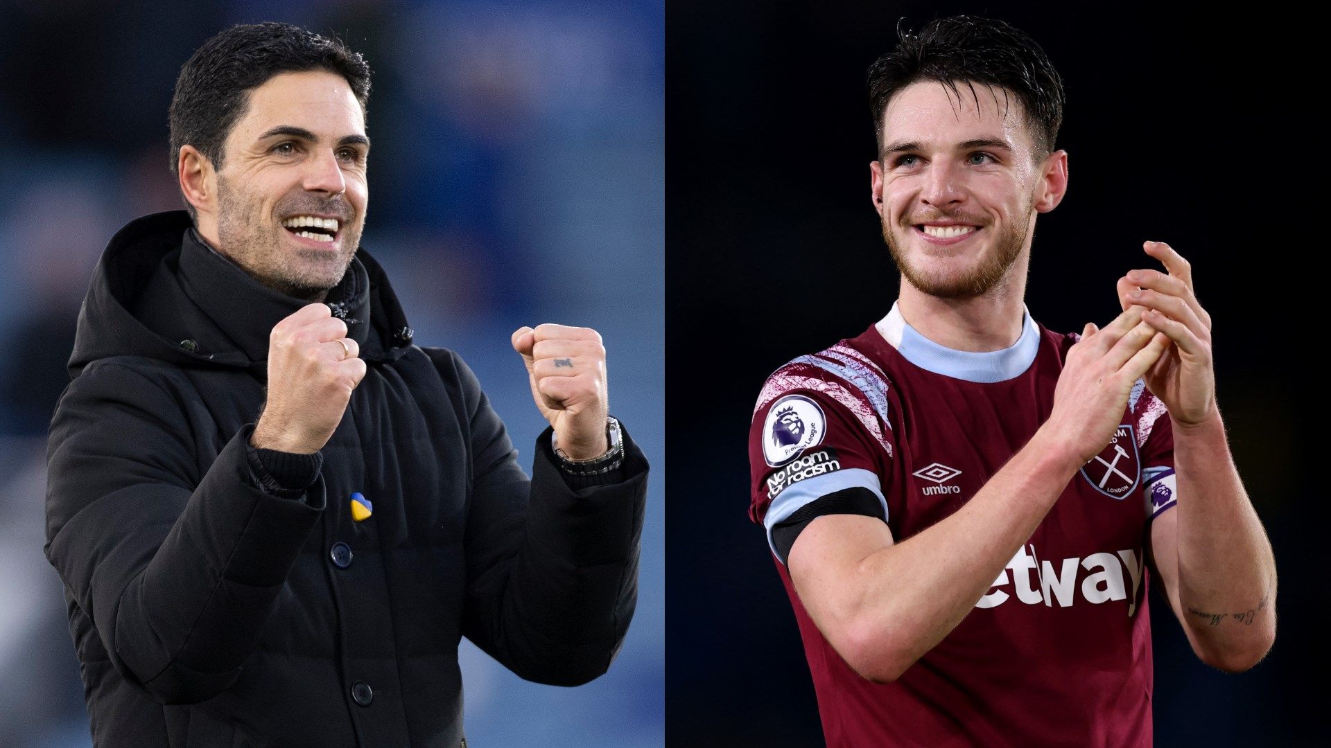 Mikel Arteta Declan Rice split