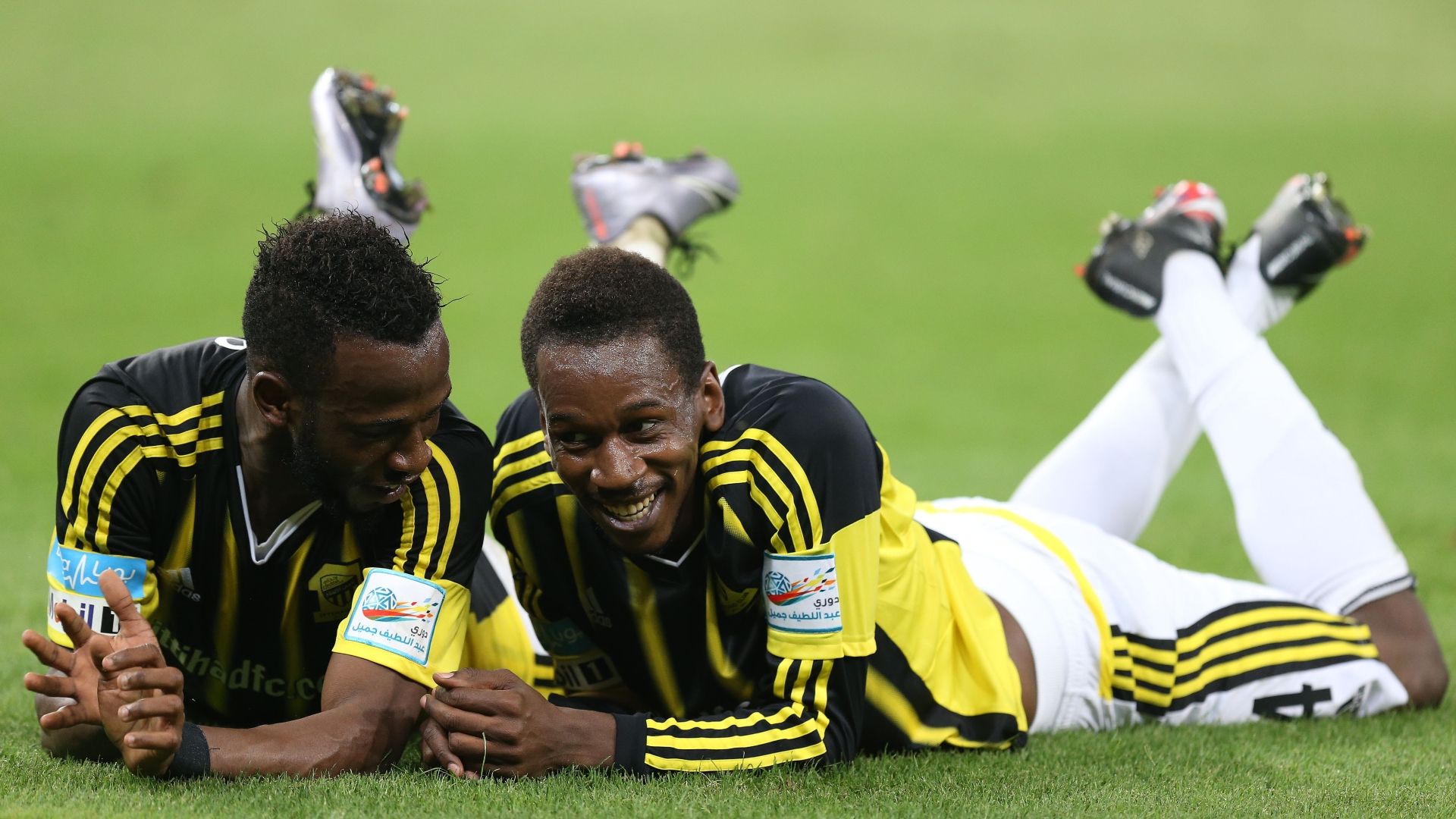 Fahad Al-Mowallad (L) and Mukhtar Fallatah (R) Al Ittihad SPL 2015-2016