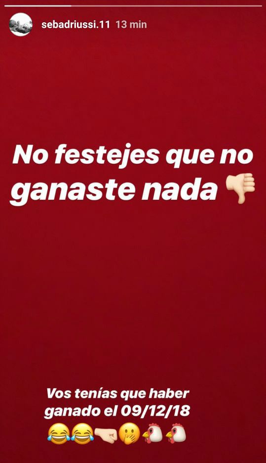 Driussi vs Boca Instagram