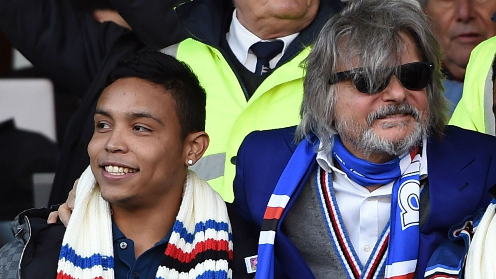 Luis Muriel con el presidente de Sampdoria