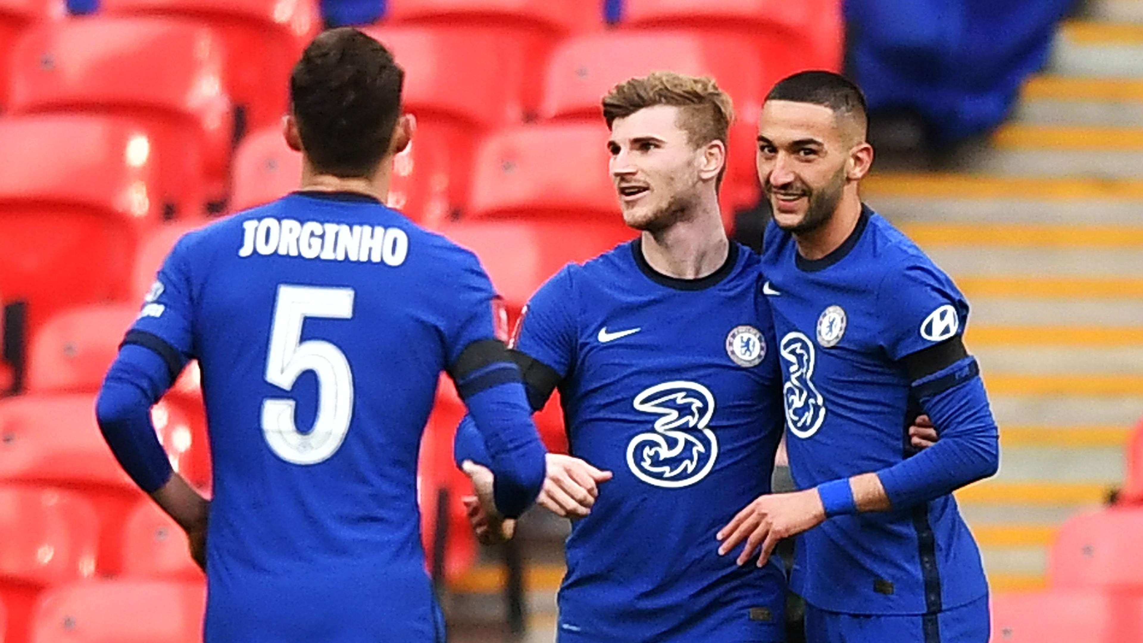 Hakim Ziyech Timo Werner Chelsea vs Man City FA Cup 2020-21
