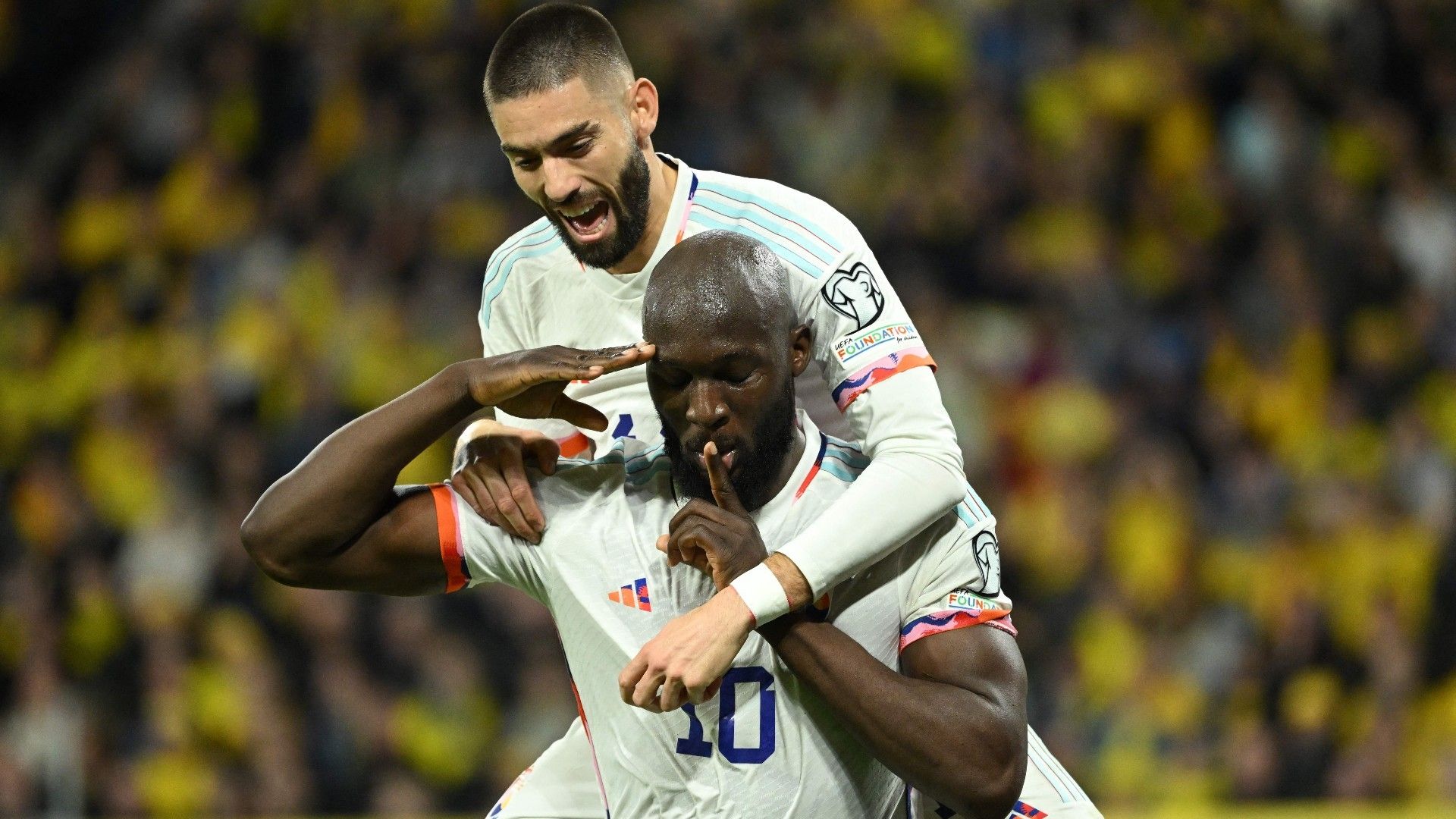 Lukaku celebrates one of his goals