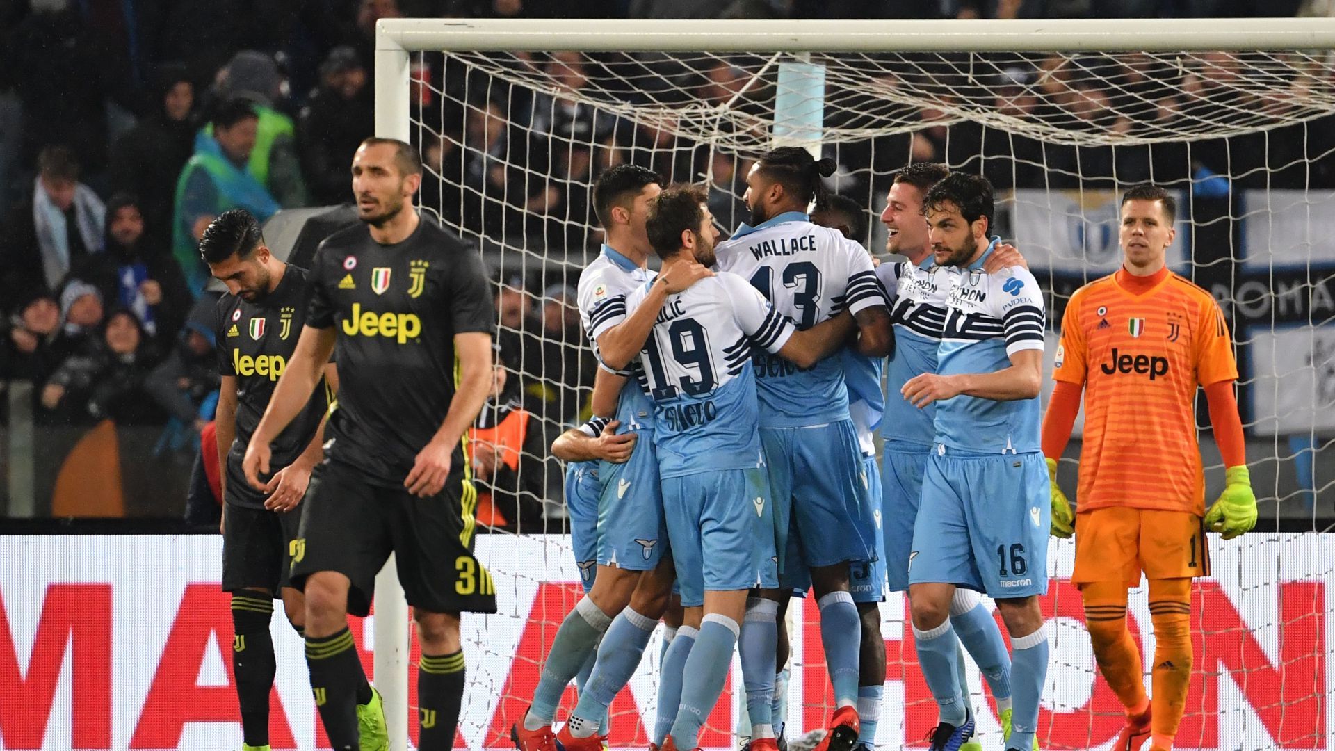 Lazio players celebrating Lazio Juventus Serie A