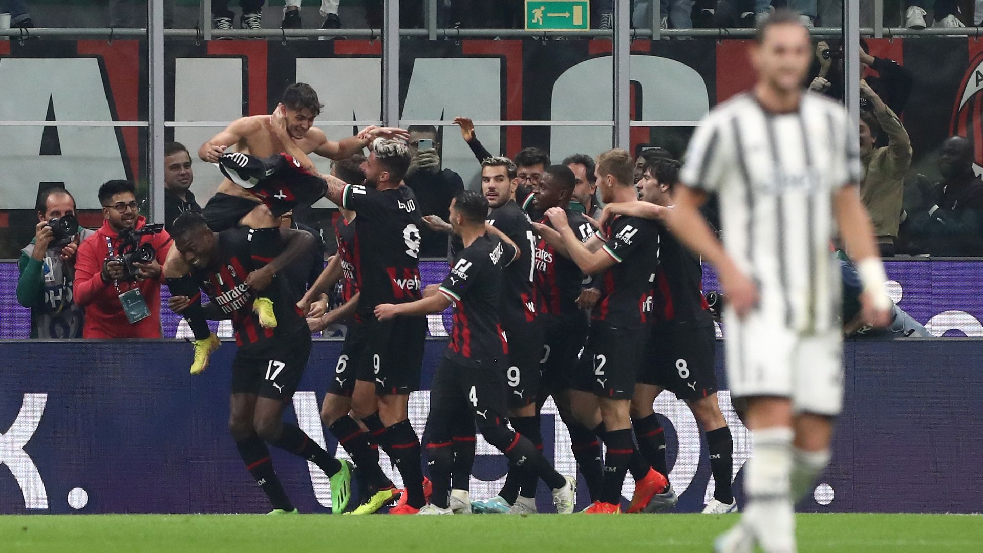 Brahim Diaz celebrating Milan Juventus Serie A