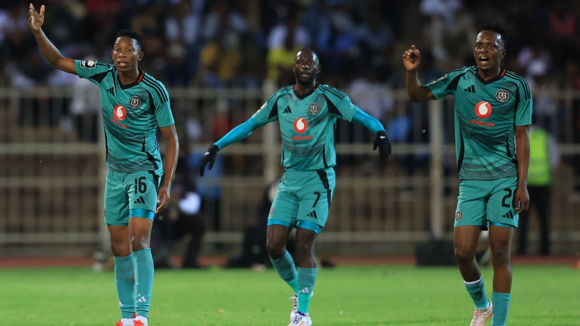 Thalente Mbatha, Deon Hotto and Patrick Maswanganyi, Orlando Pirates