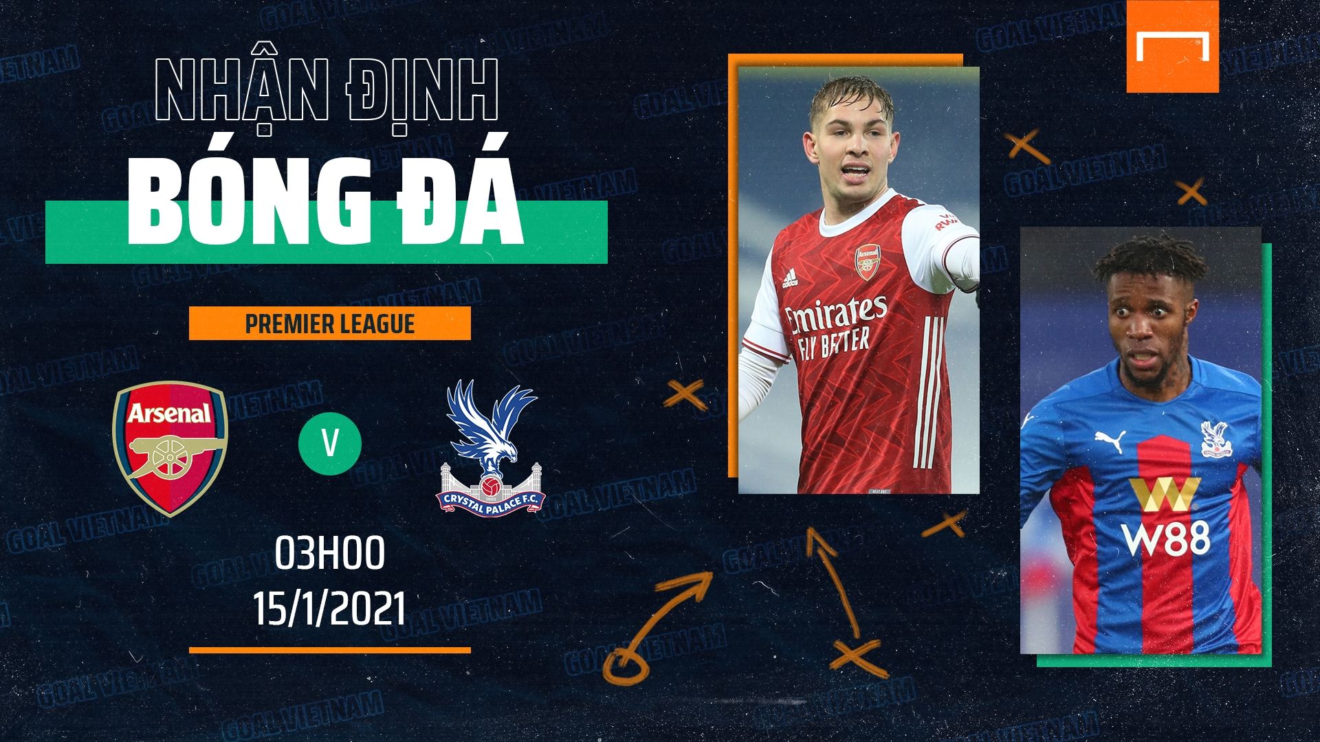 Preview Arsenal vs Crystal Palace Premier League GFX