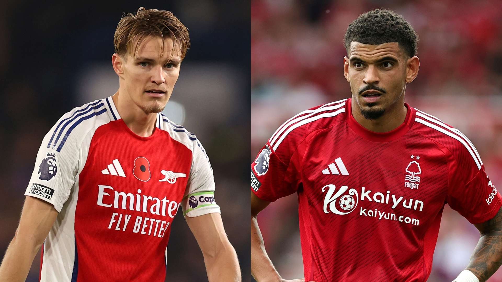 Martin Odegaard Arsenal Morgan Gibbs-White Nottingham Forest
