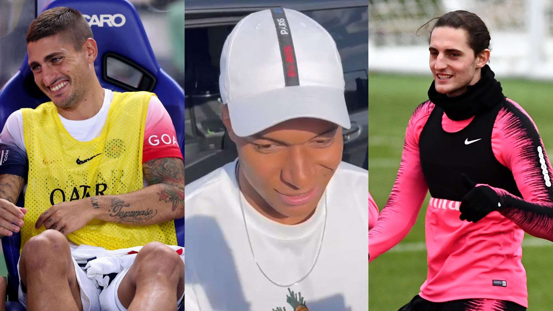 Marco Verratti Kylian Mbappe Adrien Rabiot