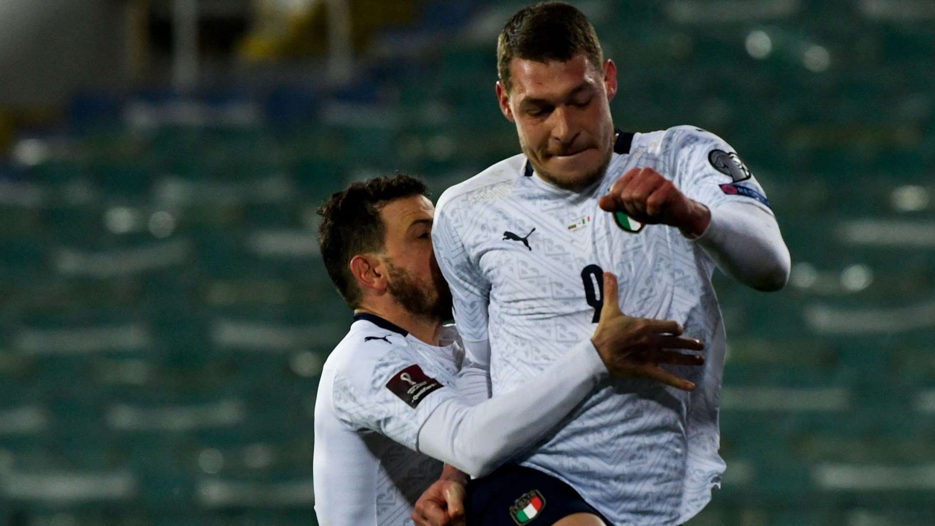 Belotti celebrating Bulgaria Italy World Cup qual