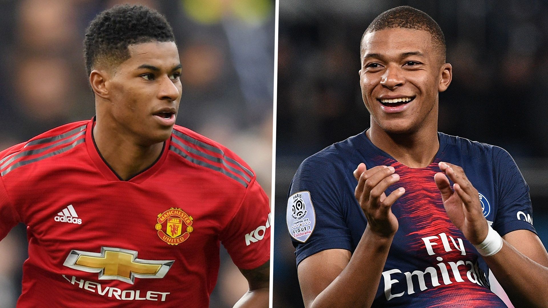 Marcus Rashford Kylian Mbappe 2018-19