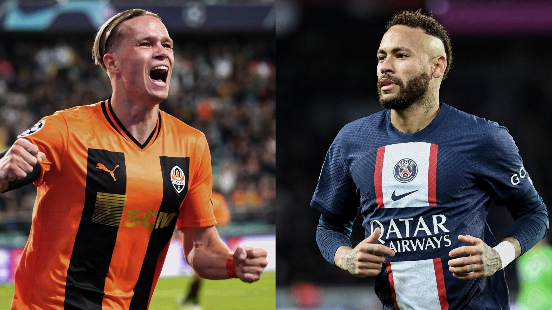 Mykhailo Mudryk Neymar Shakhtar PSG 2022-23 GFX