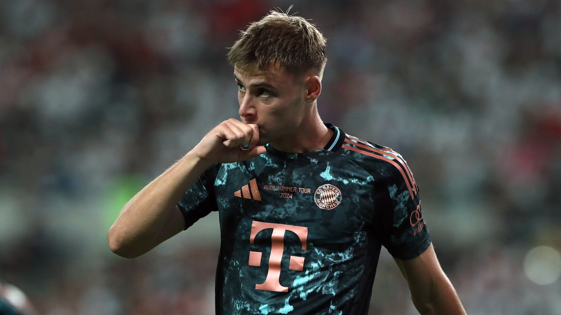 Gabriel Vidovic of Bayern Muenchen celebrates 